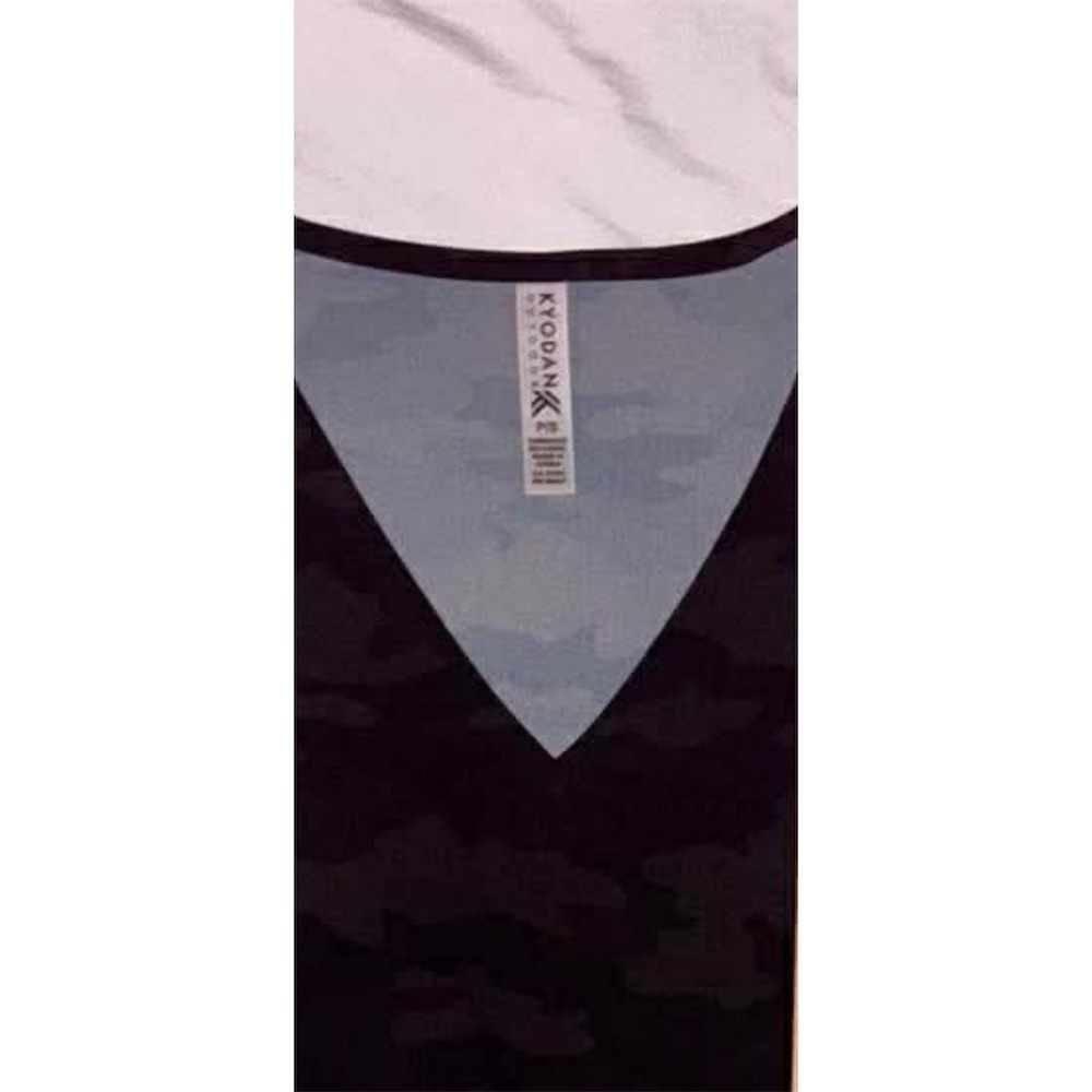 Kyodan T-Shirt Dress Womens M Black Camo V-Neck Drawstring Waist lightweight - Picture 4 of 4
